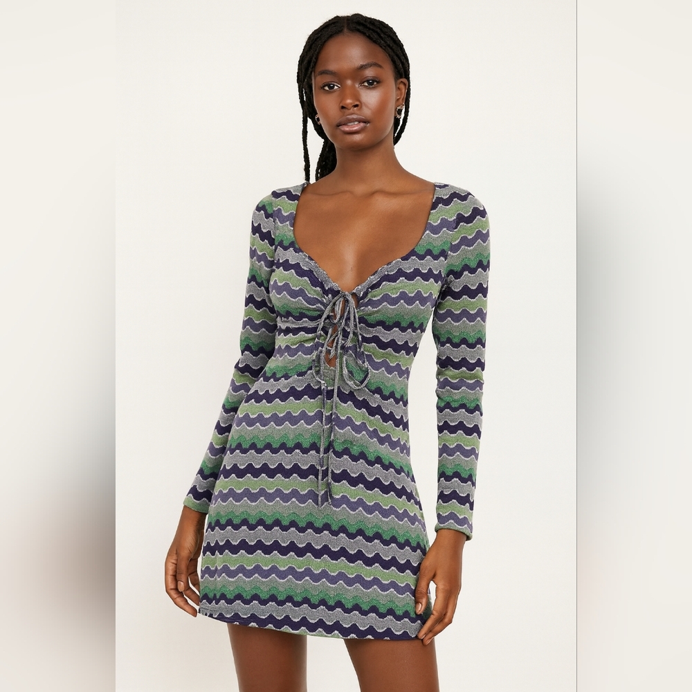 Zara Retro Print Metallic Dress Size XS Women’s Shimmer Party Mini Dress